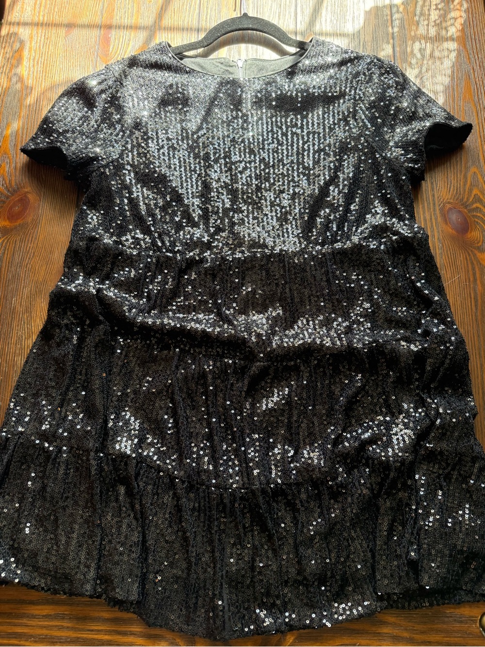 Lulu's Black Short Sleeve Sequin Dress - Picture 4 of 4